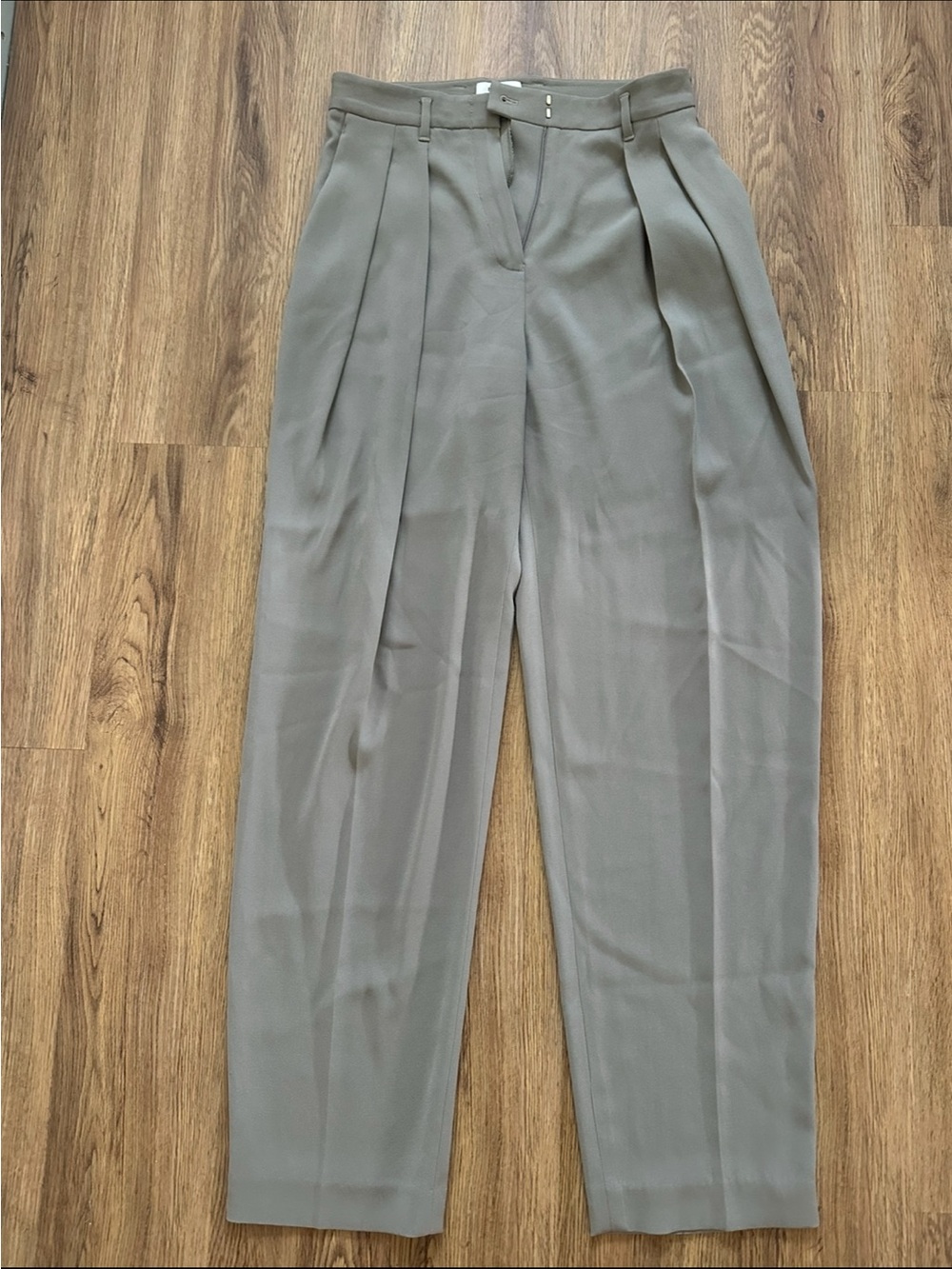 Babaton Aritzia High Waisted Dress Pants  - Pleated Women's Trousers in Taupe